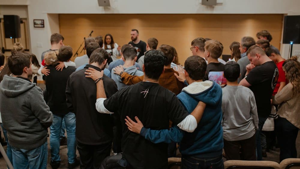 Members praying together