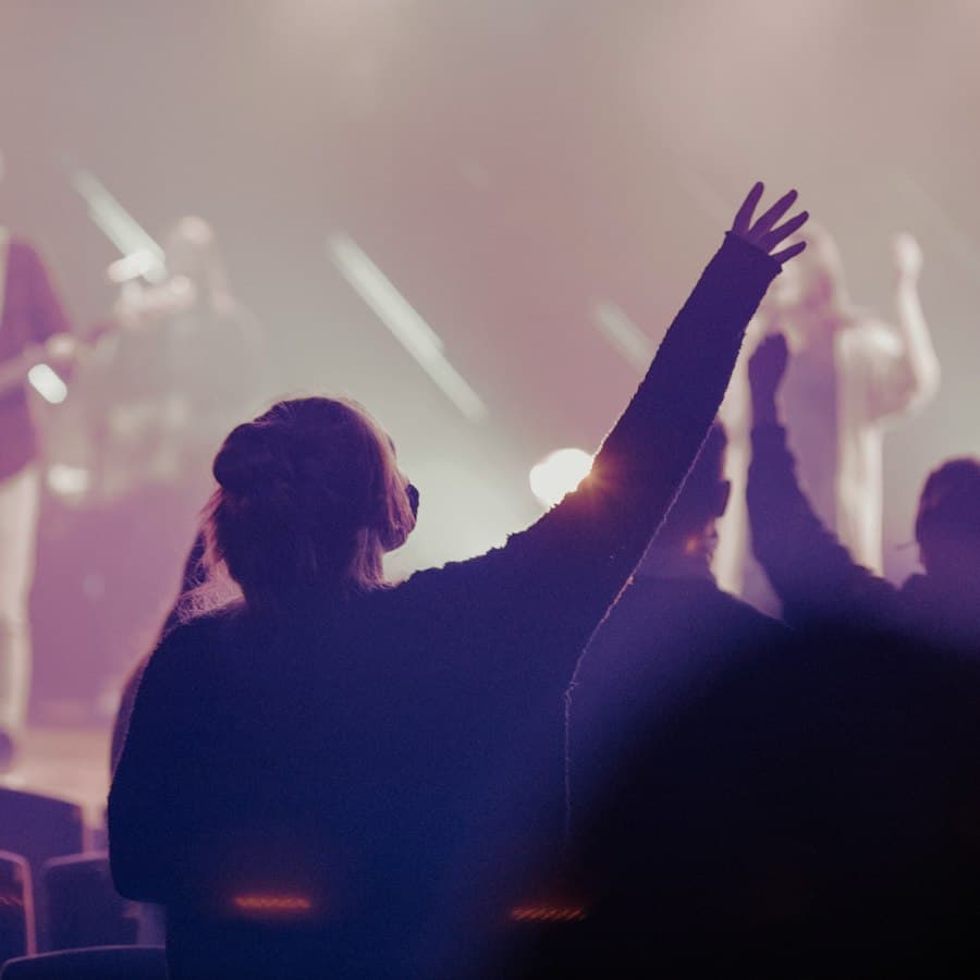 Worship team leading praise